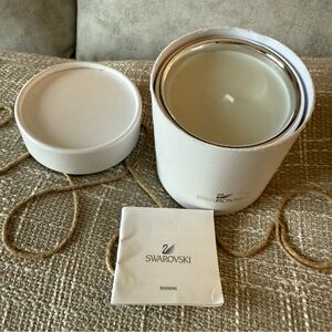 Swarovski White Candle with Silver Accent